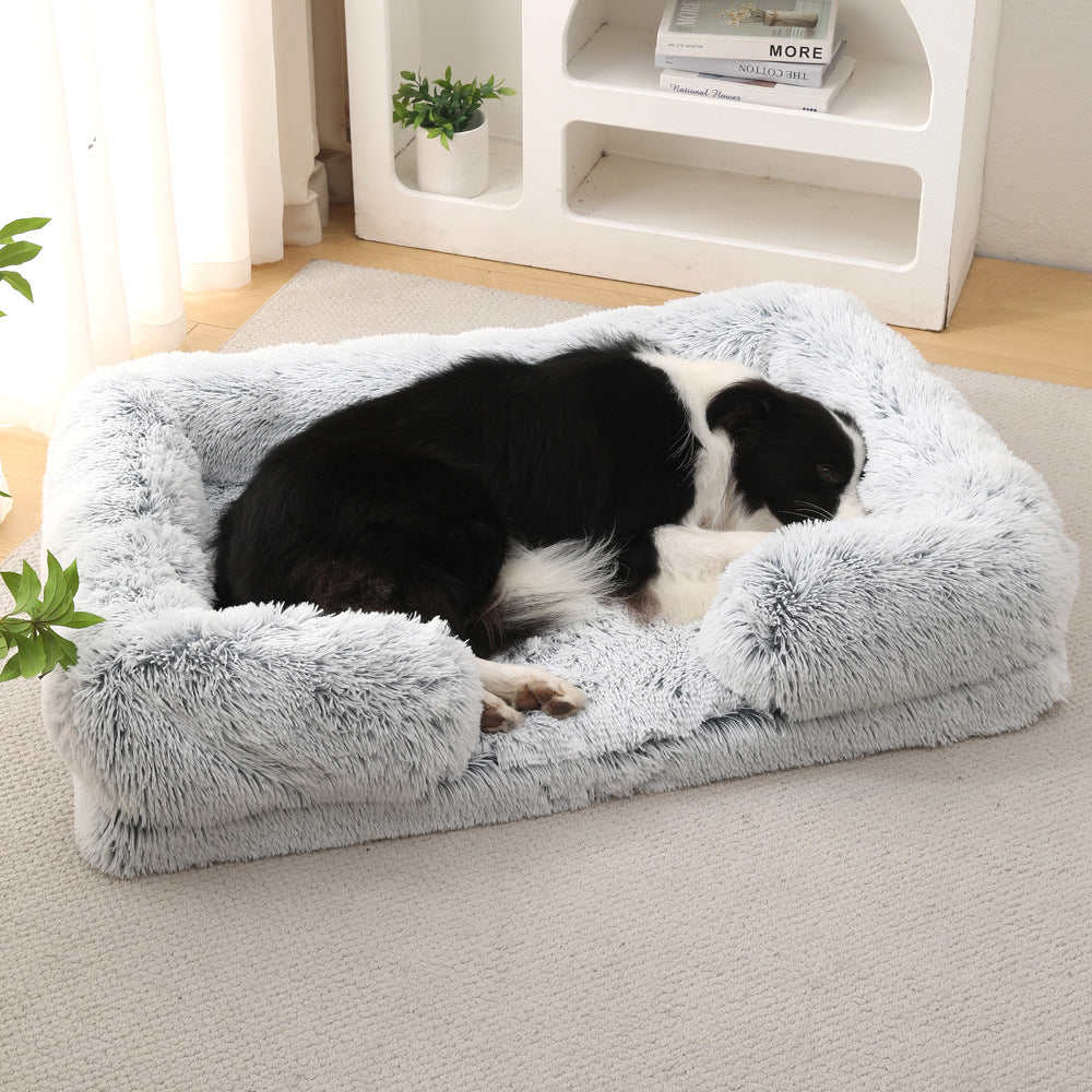 Plush round dog bed soft cozy pet bed for small and medium dogs