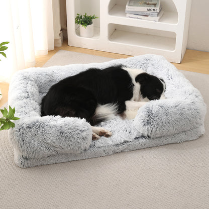 Plush round dog bed soft cozy pet bed for small and medium dogs