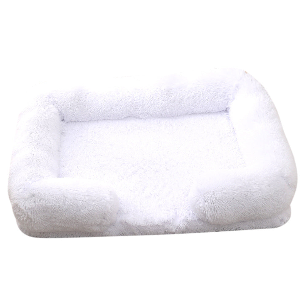Plush round dog bed soft cozy pet bed for small and medium dogs