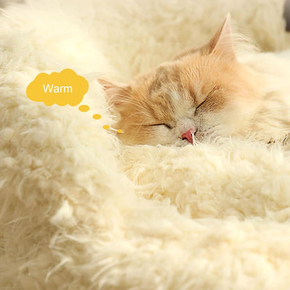Alpaca pet bed soft plush cozy bed for cats and small dogs