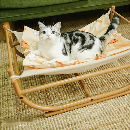 Cat hammock bed elevated cozy hanging pet bed for cats and small pets