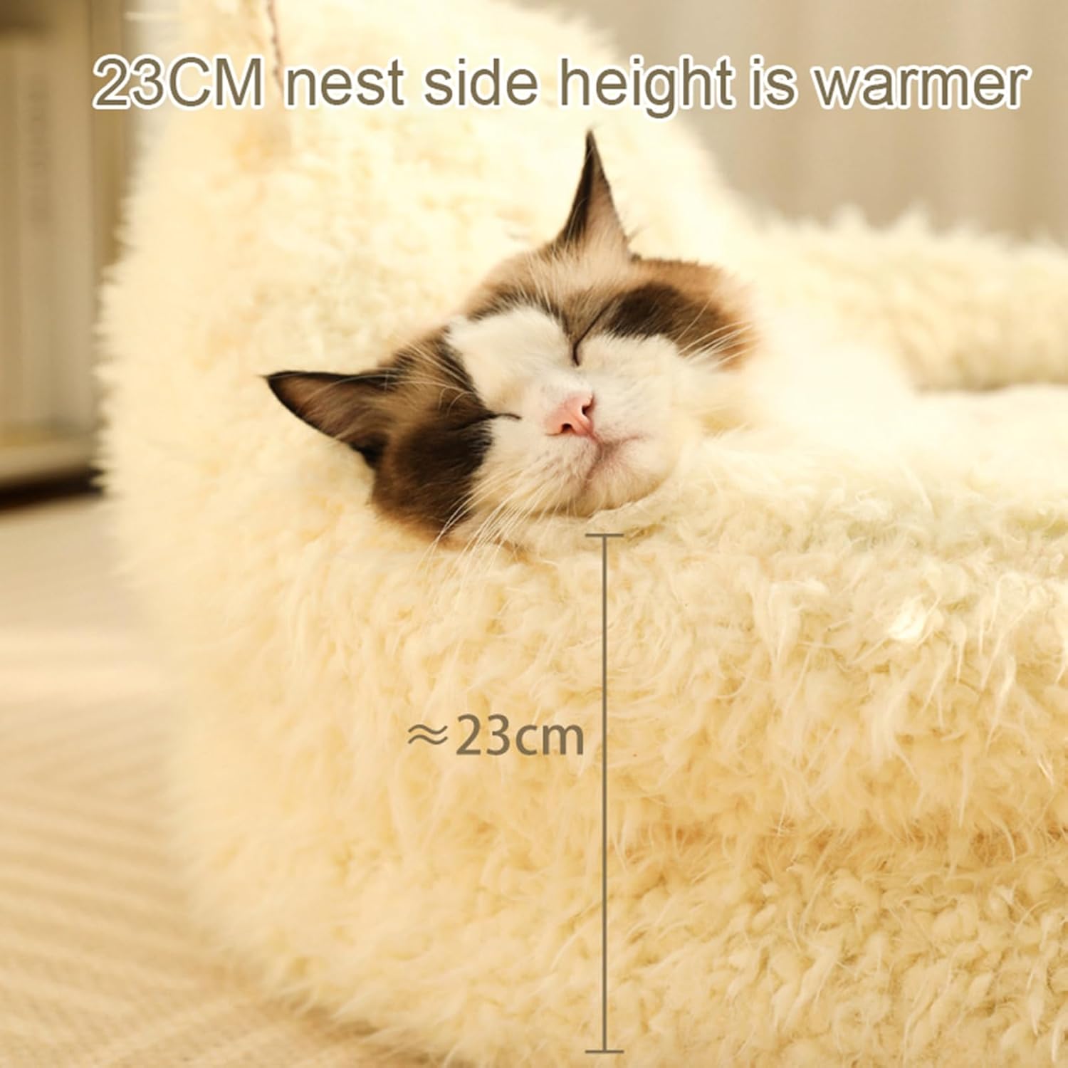 Alpaca pet bed soft plush cozy bed for cats and small dogs