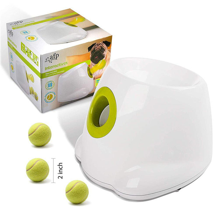 Automatic Dog Ball Launcher for small and medium dogs with interactive dog toys and tennis balls.