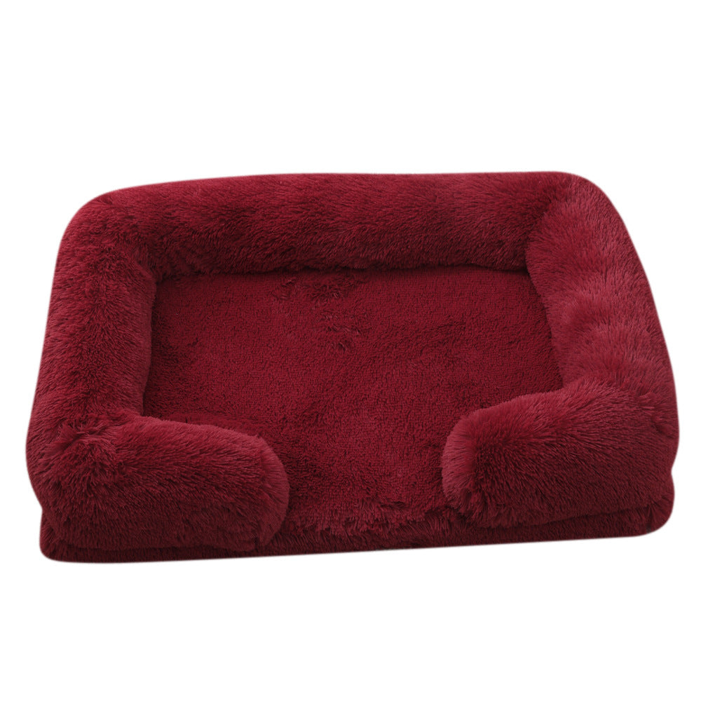 Plush round dog bed soft cozy pet bed for small and medium dogs