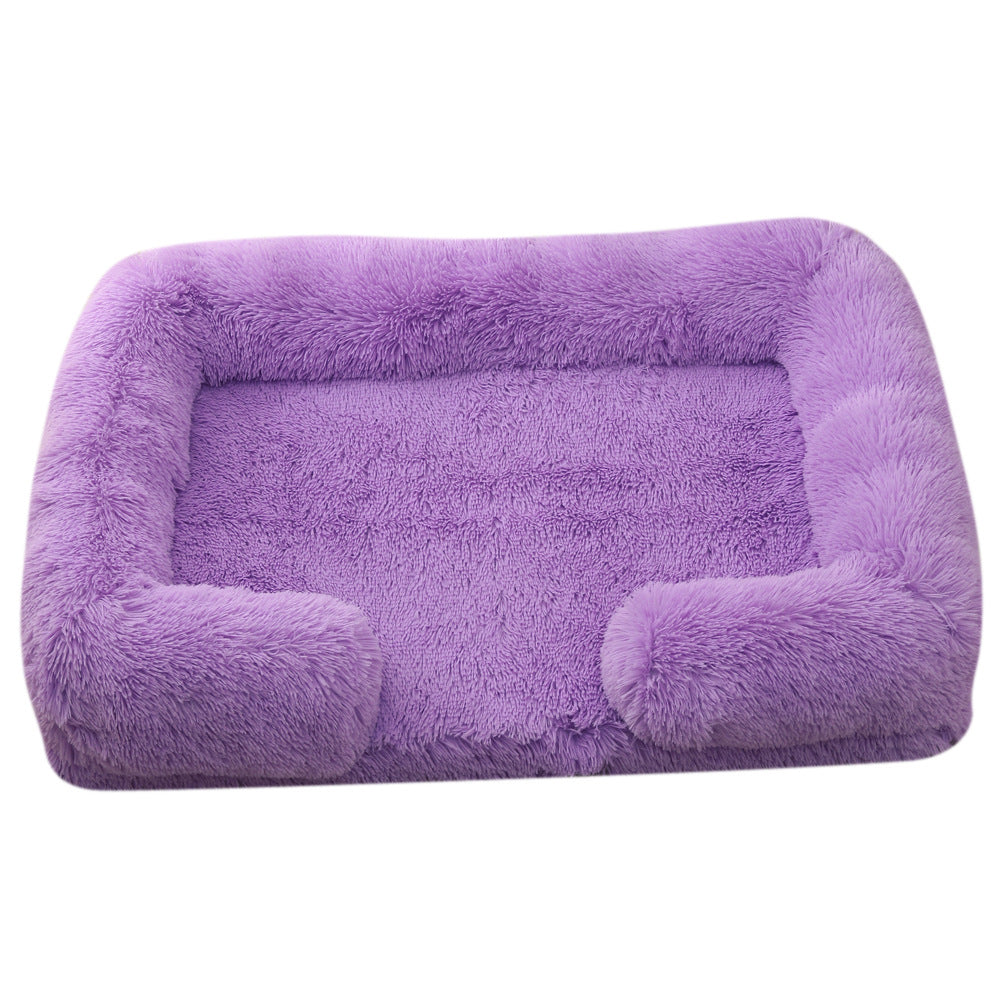 Plush round dog bed soft cozy pet bed for small and medium dogs