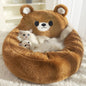Calming cat bed soft plush cozy pet bed for cats and small dogs