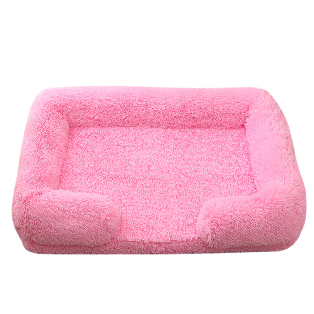 Plush round dog bed soft cozy pet bed for small and medium dogs