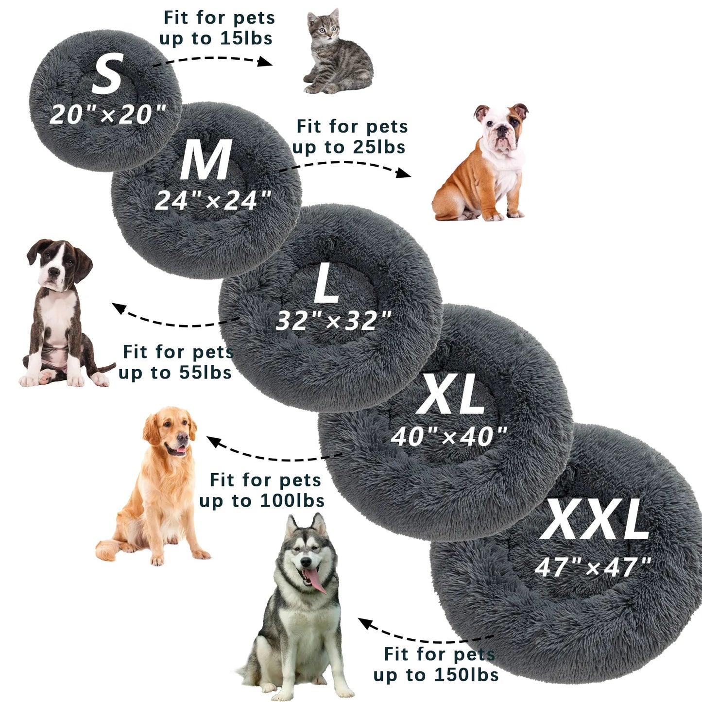 Donut Dog Bed for Cozy & Calming Pet Comfort
