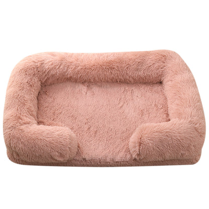 Plush round dog bed soft cozy pet bed for small and medium dogs