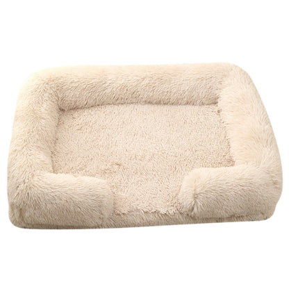 Plush round dog bed soft cozy pet bed for small and medium dogs
