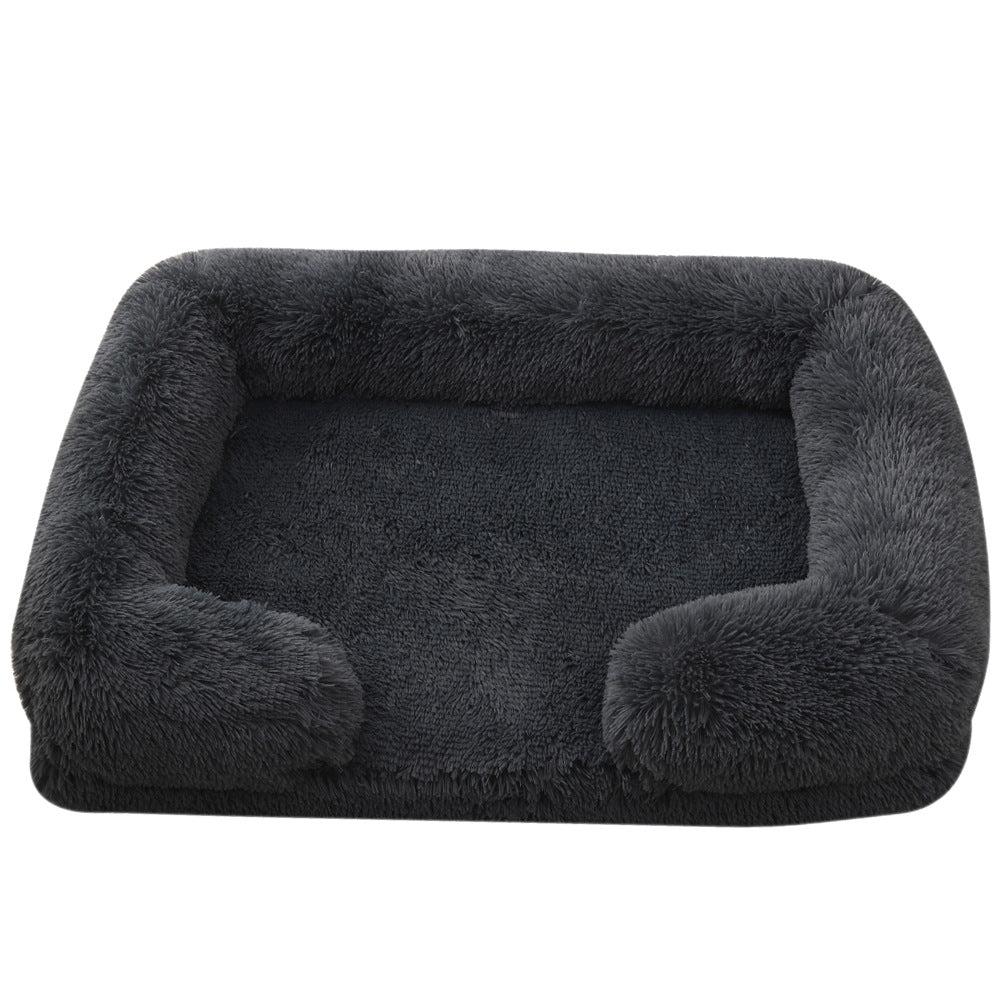 Plush round dog bed soft cozy pet bed for small and medium dogs