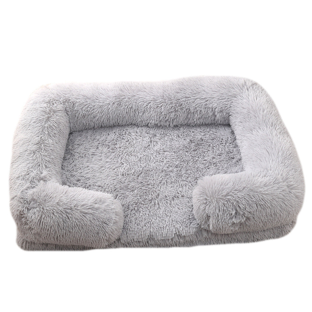 Plush round dog bed soft cozy pet bed for small and medium dogs