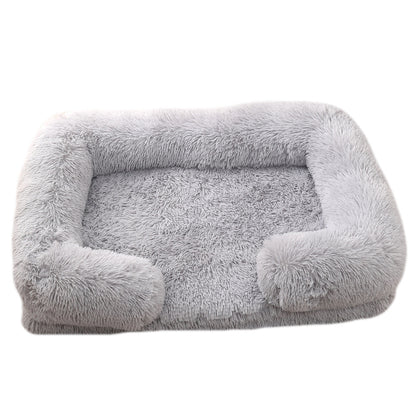 Plush round dog bed soft cozy pet bed for small and medium dogs