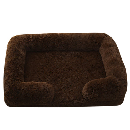 Plush round dog bed soft cozy pet bed for small and medium dogs