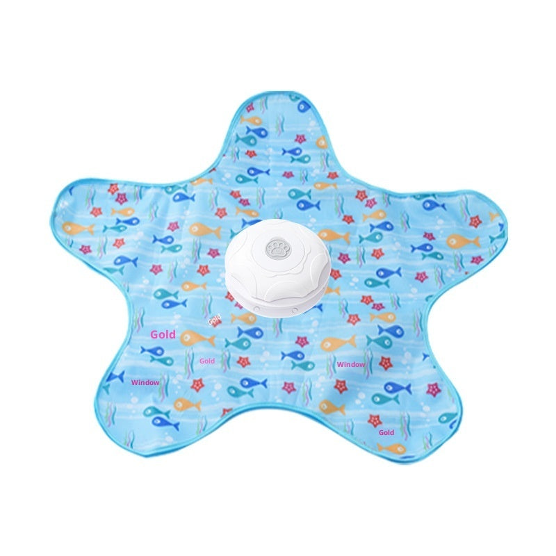Blue cartoon fish pattern starfish cover for the Peekaboo TM electric cat hunting toy
