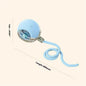 SwiftChase TM interactive self moving cat ball toy in baby blue with matching teaser tail